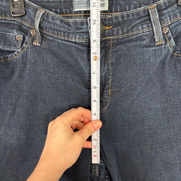 Levis Signature Jeans Womens 14 Mid Rise Straight Stretch Dark Wash Classic - Picture 5 of 11